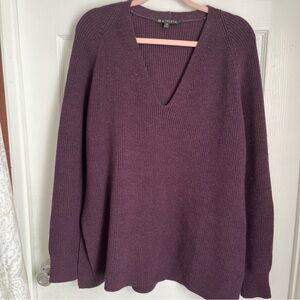 Athleta Deep Purple V-Neck Sweater
